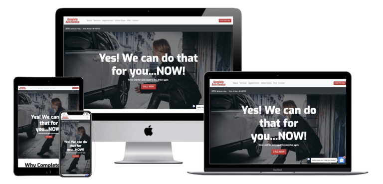Complete Auto Service new website — after redesign by Digital Diva Group